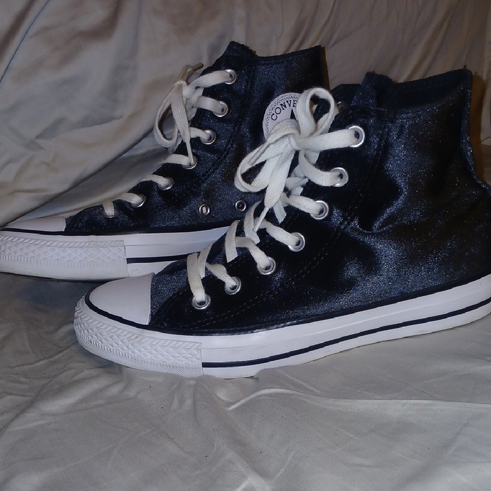 Converse Shiny Black High-Top Sneakers